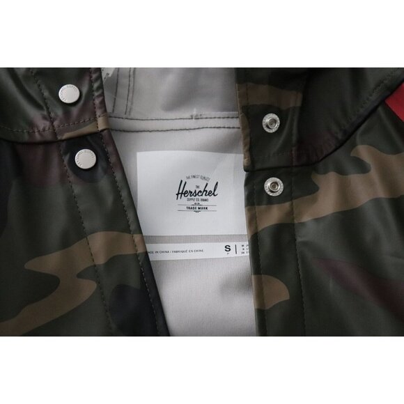 Herschel Supply Co. Women's Size Small Pink Green Classic Jacket Camo Rain Coat - Picture 4 of 8